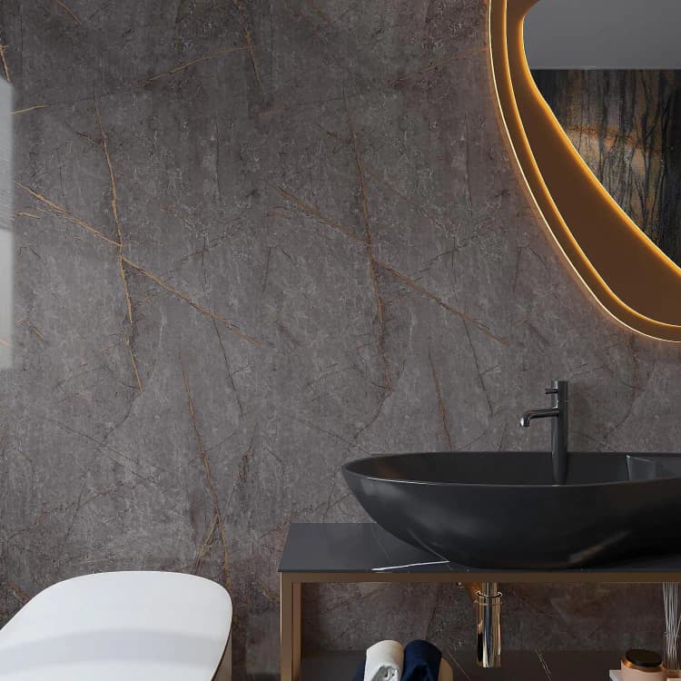 Dark Grey 3D Glossy Vinyl Marble Wallpaper Peel and Stick Removable Self Adhesive Wallpaper for Kitchen Cabinets detail 4