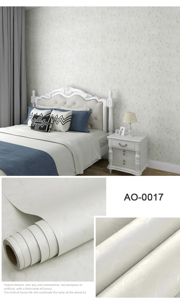 OEM 3D European Deep Embossed Decor PVC Leather Floral Peel and Stick Self Adhesive Wallpaper Removable for Bedroom detail 2
