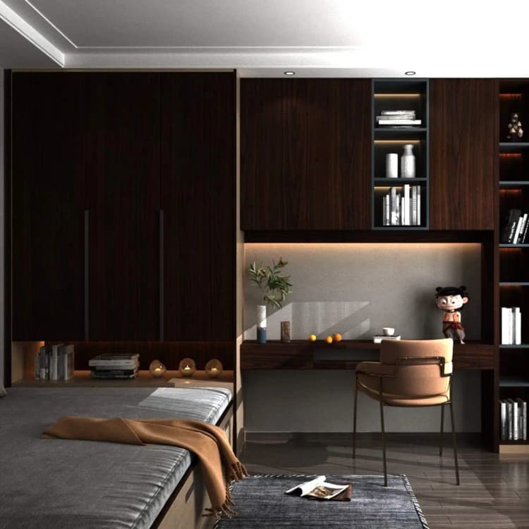 Dark Brown Wood Grain Wallpaper Faux Walnut Wood Self Adhesive Wood Stickers for Furniture Waterproof Wallpaper detail 2