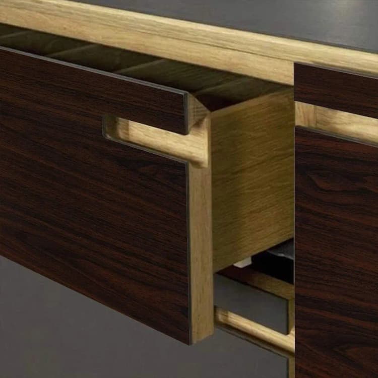 Dark Brown Wood Grain Wallpaper Faux Walnut Wood Self Adhesive Wood Stickers for Furniture Waterproof Wallpaper detail 4