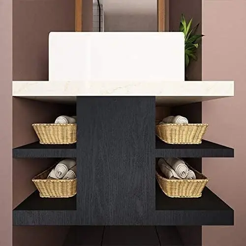 Wholesale 3d Black Countertop Furniture, Kitchen Walls with Black Wood Self Adhesive and Detachable Wallpaper detail 3
