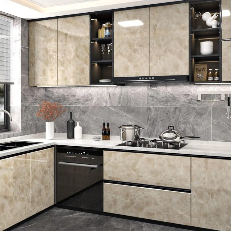 Wholesale 3D Marble Vinyl Peel and Stick Waterproof Removable Marble Wallpaper Self Adhesive Wallpaper for Kitchen Countertops detail 3