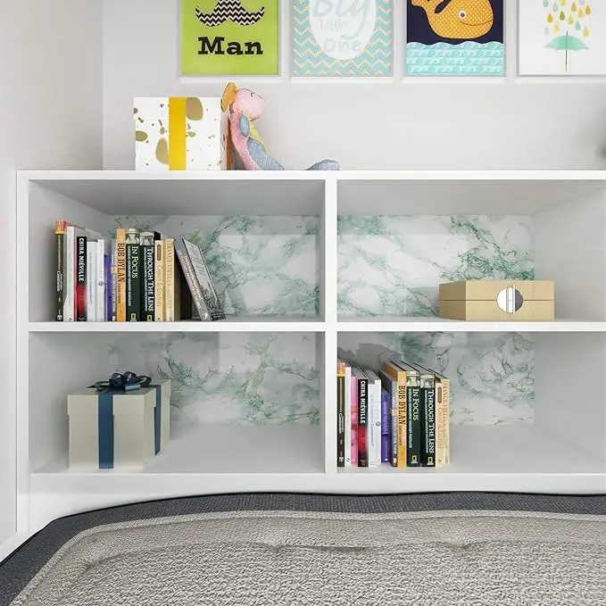 3D Green Marble Wallpaper Peel and Stick Removable Decorative Self Adhesive Vinyl Wall Paper Shelf Liner Granite  for Kitchen detail 2