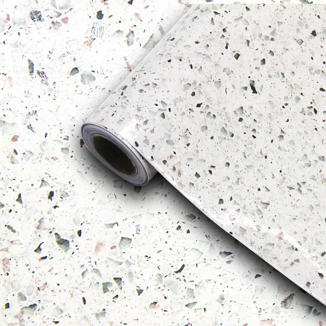 Glossy Granite Marble Stickers Peel and Stick Wallpaper for Kitchen Decor Self Adhesive Waterproof PVC Wall Sticker