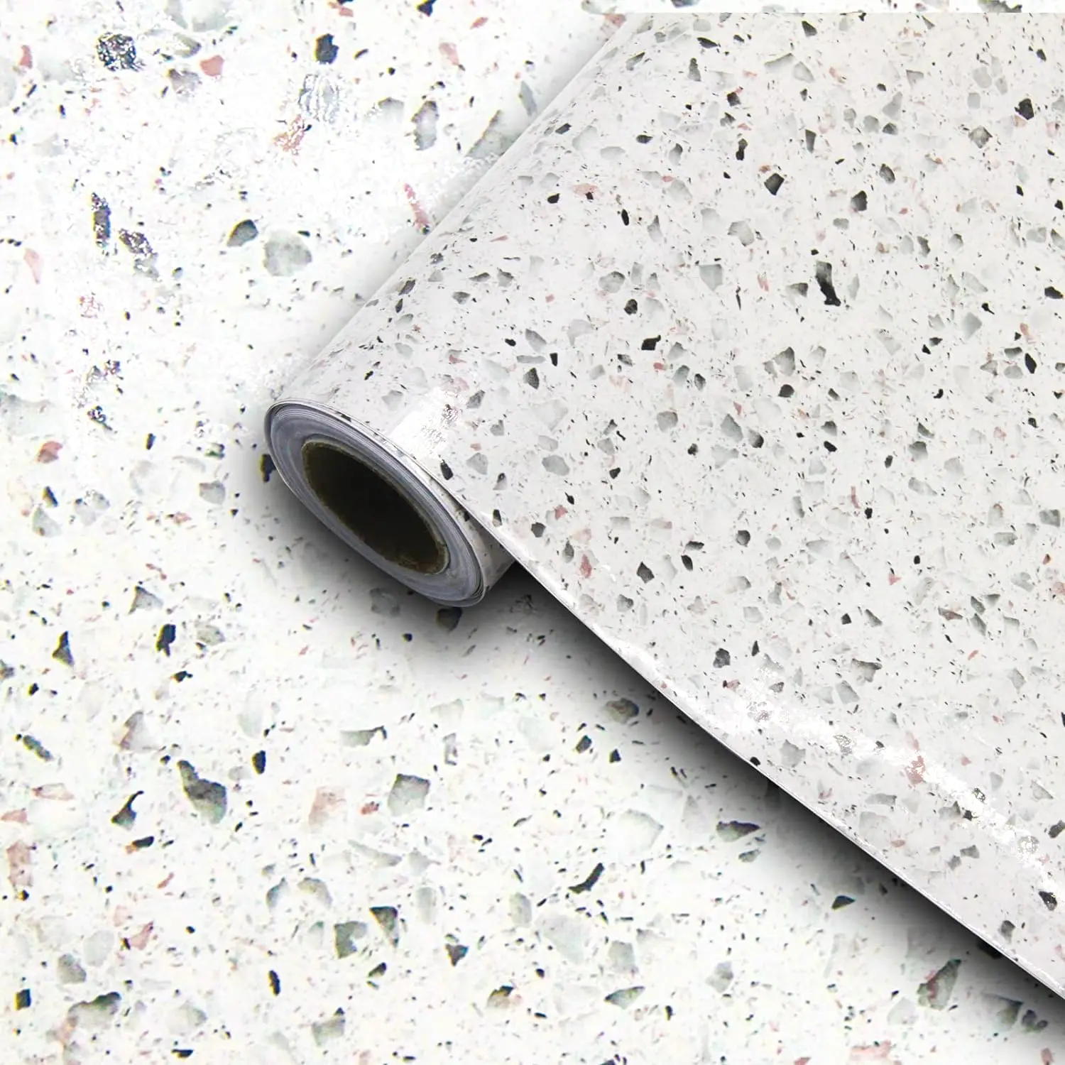 Glossy Granite Marble Stickers Peel and Stick Wallpaper for Kitchen Decor Self Adhesive Waterproof PVC Wall Sticker