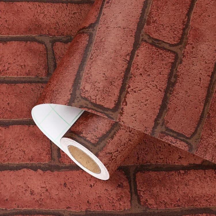 Christmas 3D Red Brick Wallpaper Peel and Stick Self Adhesive Brick Printed Wall Stickers for Brick Wall Backdrop Decoration detail 2