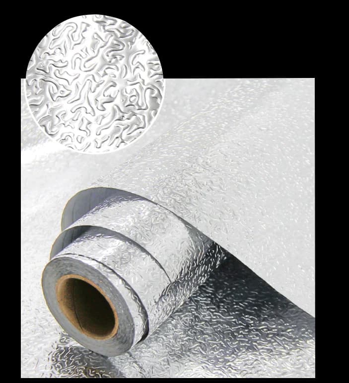 Wholesale 3D Silver Self-adhesive Wallpaper Peel and Stick Waterproof Wallpaper Aluminum Foil Contact Paper for Kitchen Wall detail 1