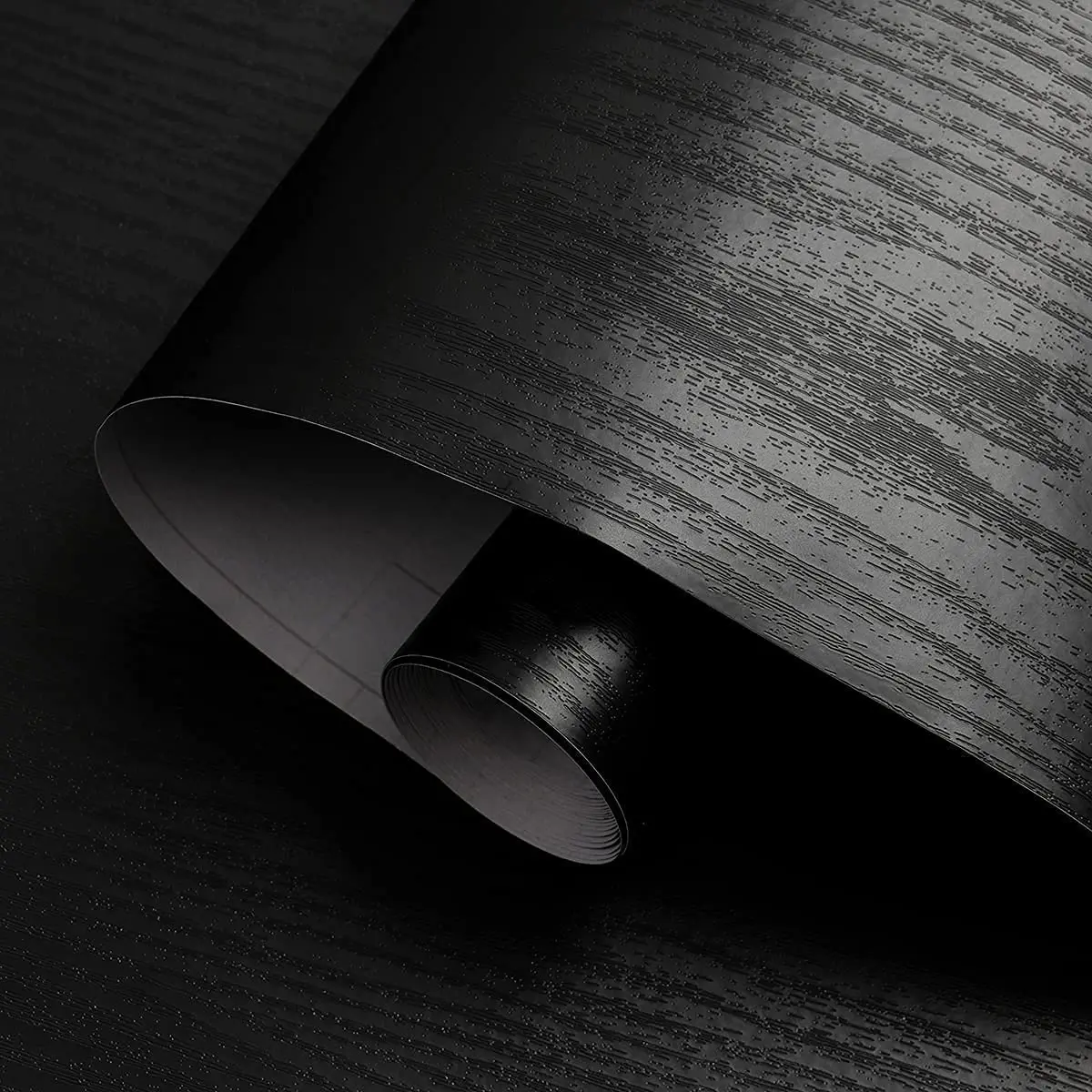 Black 3D Wood Wall Paper Piso Vinilico Rolo Removable Self Adhesive Wood Veins Wallpaper for Countertop Furniture Kitchen Wall