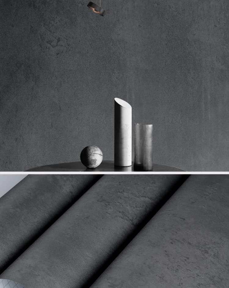 3D Textured Peel and Stick Concrete Wallpaper Black Grey Cement Contact Paper Self Adhesive Wallpaper for Walls Kitchen Bathroom detail 3