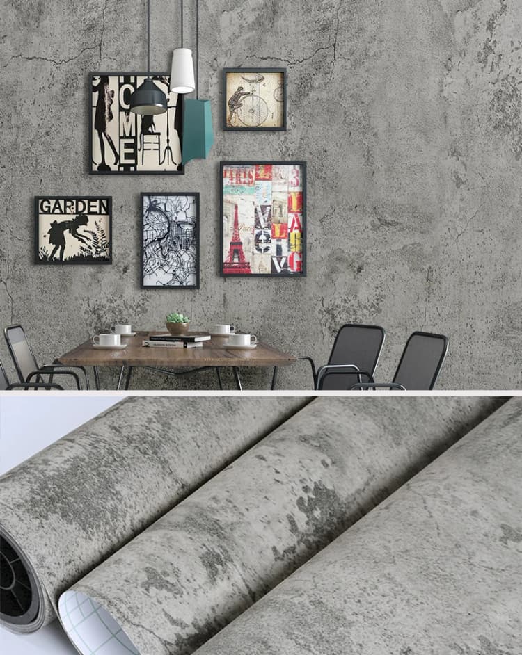 3D Textured Peel and Stick Concrete Wallpaper Black Grey Cement Contact Paper Self Adhesive Wallpaper for Walls Kitchen Bathroom detail 6