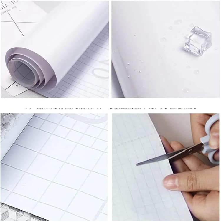Stick and Peel Contact Paper Self Adhesive Glossy Removable Waterproof Film Glitter Pvc Decor Wallpaper for Kitchen White Color detail 6