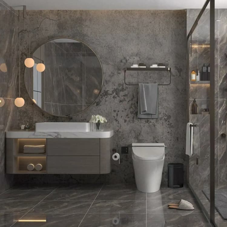 Free Sample Morden 3D Cement Texture Black Grey Peel and Stick Pvc Bar Store Decor Concrete Wallpaper Self Adhesive Wall Paper detail 1