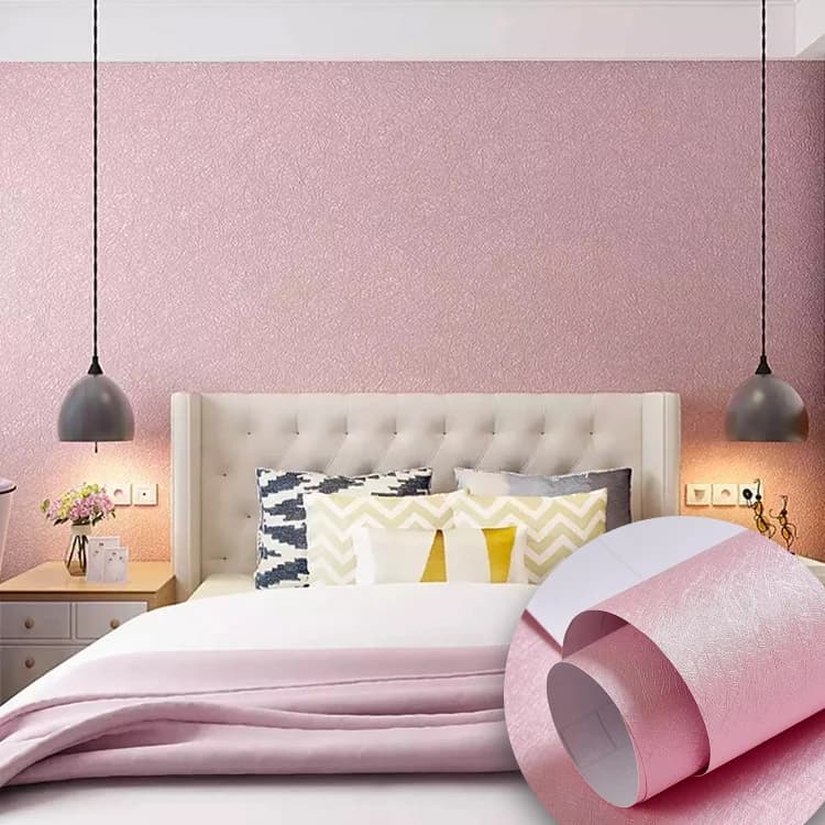 Factory Wholesale 61Cm*5M Home Interior Decoration Embossed Silk Self Adhesive Wallpaper Pvc Vinyl Wall Paper Rolls