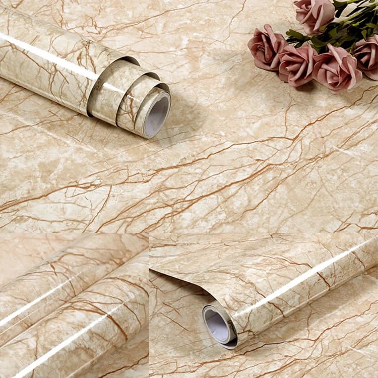 Waterproof Peel and Stick Self-Adhesive Marble Pvc Vinyl Removable Peel Wallpaper Kitchen Counter Granite Decorative Wallpaper detail 1