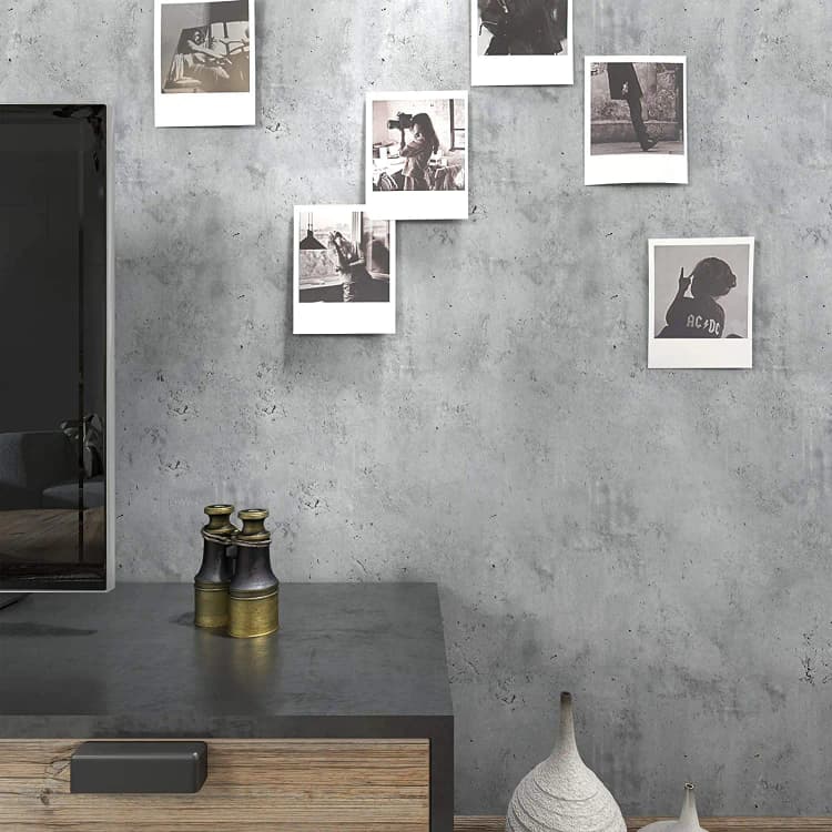 Morden Wallpaper Designs 3D Pvc Self Adhesive Concrete Cement Wallpaper Wall Covering for Bathroom Kitchen Cabinets Countertop detail 1
