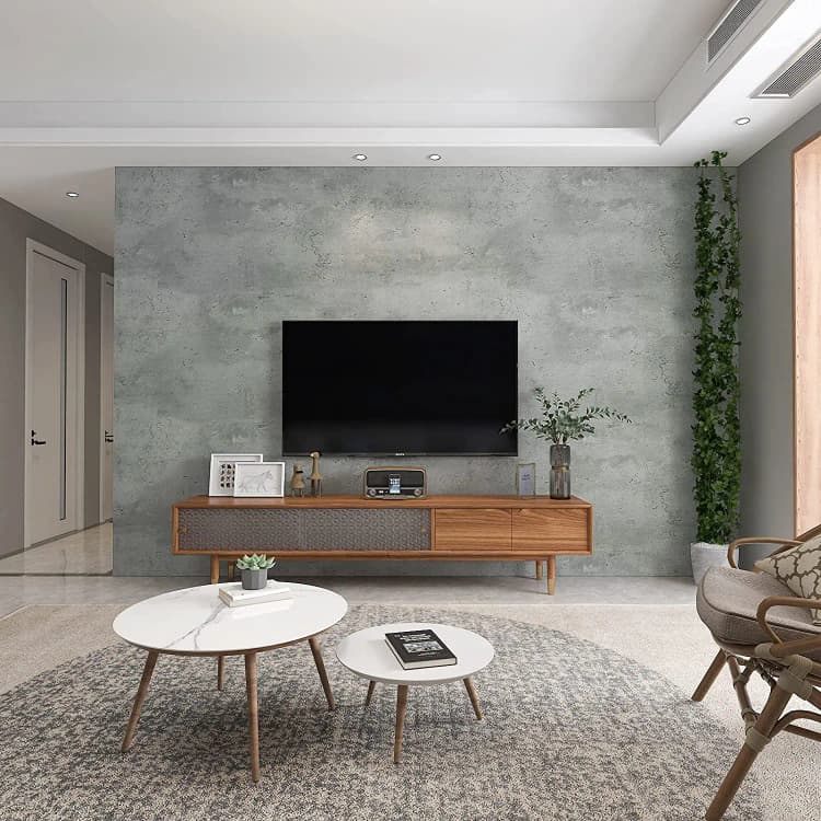 Morden Wallpaper Designs 3D Pvc Self Adhesive Concrete Cement Wallpaper Wall Covering for Bathroom Kitchen Cabinets Countertop detail 2