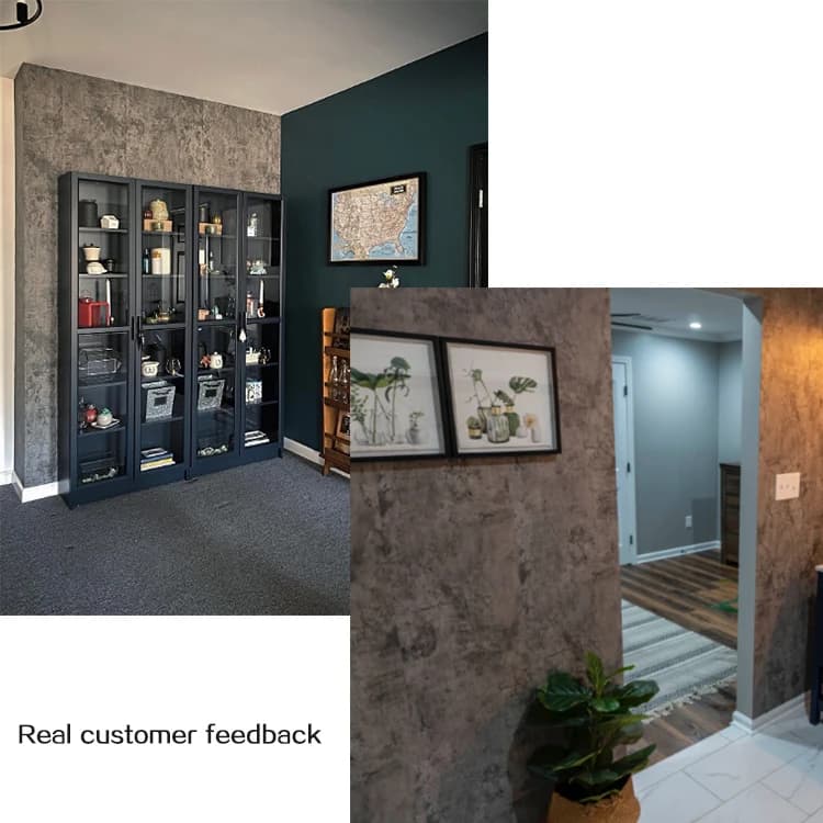 3D Grey Concrete Cement Mural Wall Paper Peel and Stick Self Adhesive Wallpaper Contact Paper Decorative for Wall Covering detail 6