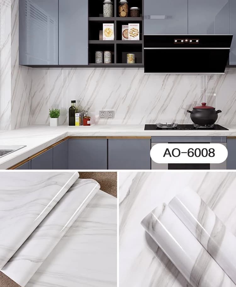 Peel Stick Easy Removable Waterproof Marble Contact Paper Kitchen Countertop Self Adhesive Granite Gray Decorative Wallpaper detail 5
