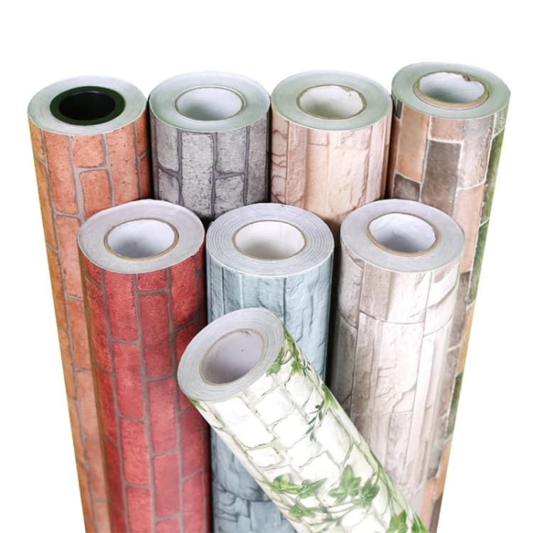Wholesale Waterproof PVC Peel and Stick Self Adhesive Stone Brick Wallpaper 3D  Mural Room Wall Paper Roll detail 6