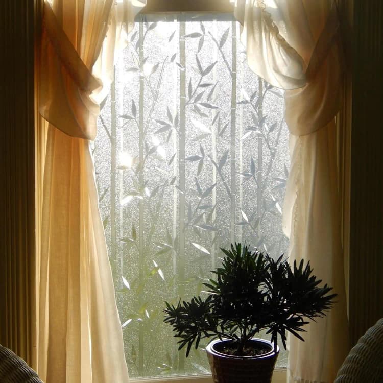 COWINLIFE DECO Window Glass Film Bamboo Vinyl Window Tint for Office Wallpaper Rolls Privacy Glass Film Wallpaper for Bedroom Office detail 3