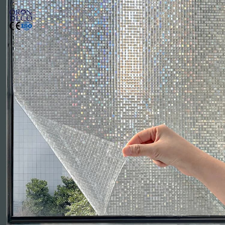 COWINLIFE DECO Mosaic Glass Door Privacy Film Window Tint 3D Decorative Window Sticker for Privacy Decorative Adhesive Paper & Film detail 1