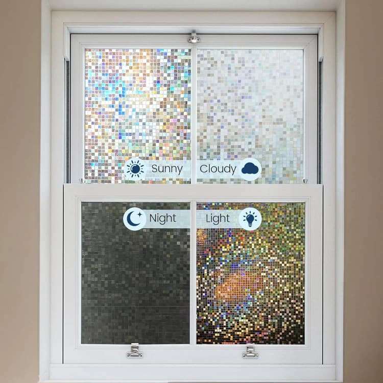 COWINLIFE DECO Mosaic Glass Door Privacy Film Window Tint 3D Decorative Window Sticker for Privacy Decorative Adhesive Paper & Film detail 4