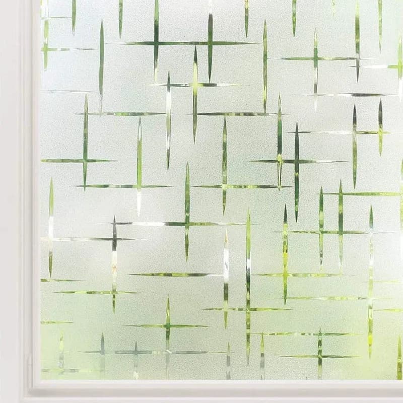 COWINLIFE DECO Stars Window Privacy Film Glass Door Vinyl Film Glossy Self Adhesive Contact Paper for Home Office Wallpaper Rolls