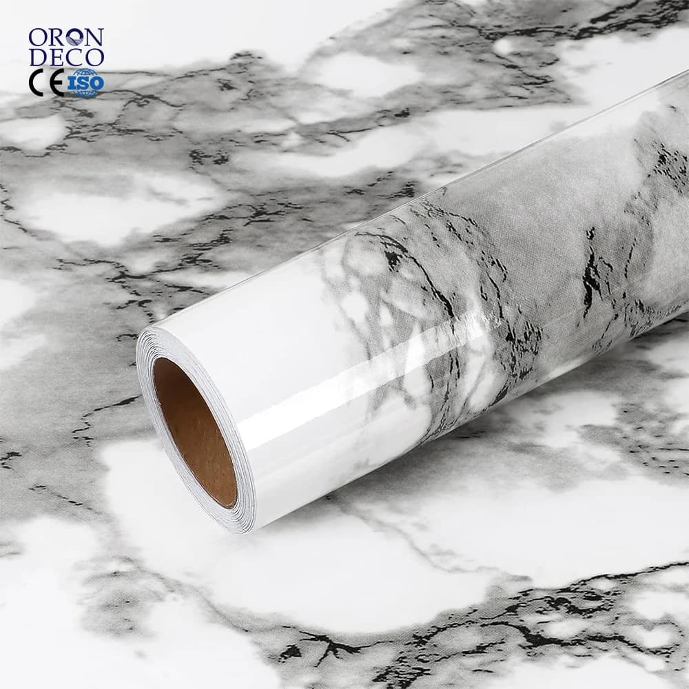 COWINLIFE DECO PVC Adhesive Marble Sticker 3d Wallpaper for Walls Modern Marble Coffee Table Interior Peel and Stick Wallpaper Rolls