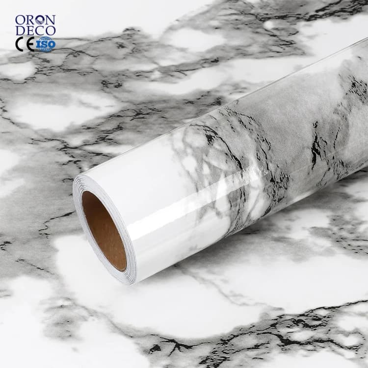COWINLIFE DECO PVC Adhesive Marble Sticker 3d Wallpaper for Walls Modern Marble Coffee Table Interior Peel and Stick Wallpaper Rolls detail 1