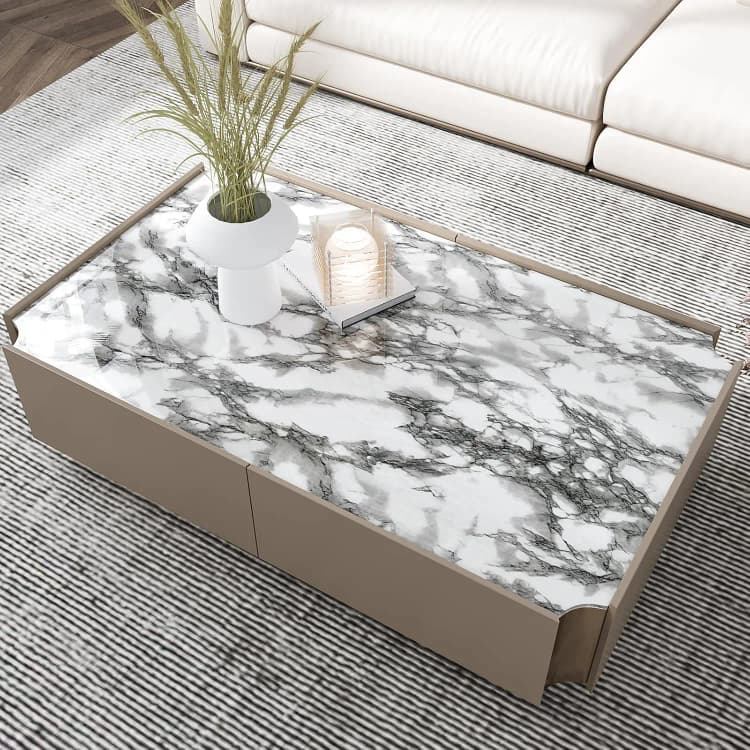 COWINLIFE DECO PVC Adhesive Marble Sticker 3d Wallpaper for Walls Modern Marble Coffee Table Interior Peel and Stick Wallpaper Rolls detail 6