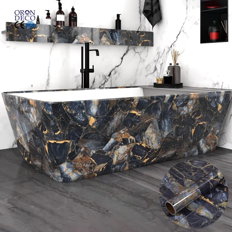 COWINLIFE Marble Sticker Wall Paper Peel Stick Wallpapers 3d Home Wallpaper Marble Coffee Table Wallpaper Rolls Room Decoration Items detail 2
