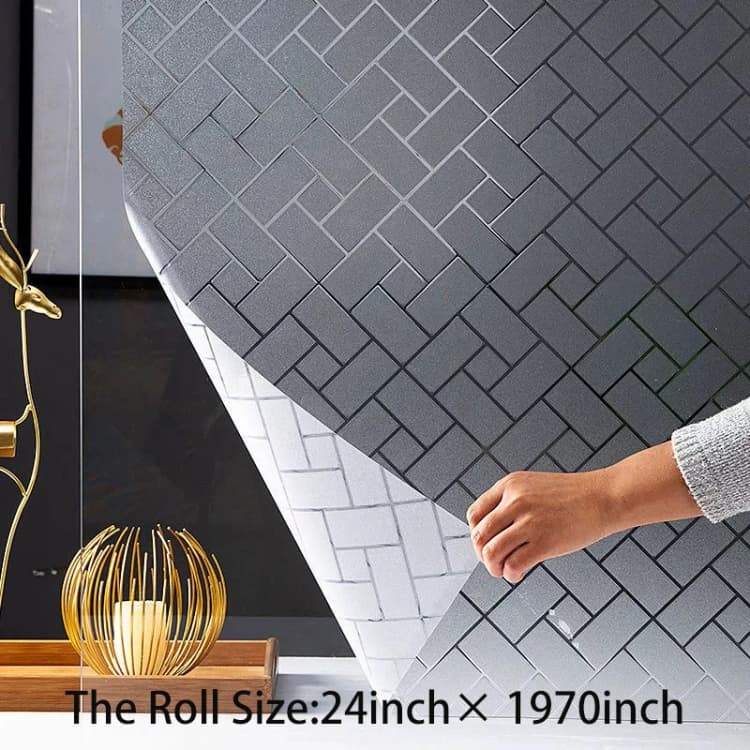 Privacy Window Films Decorative Adhesive Paper Format Large Vinyl Roll Pvc Glossy Self-adhesive Wallpaper Rolls 24inch X1970inch detail 6