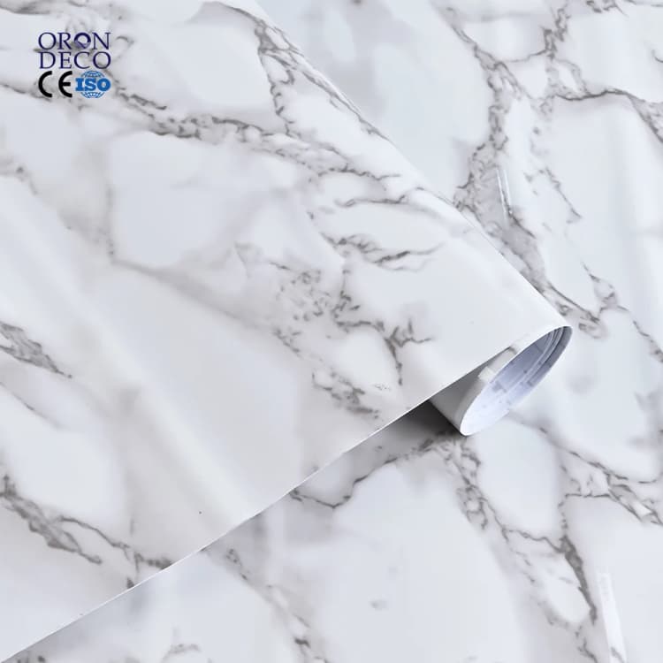 COWINLIFE Glossy Marble Sticker 3d Wallpaper Rolls Waterproof Counter Top Cover Peel and Stick Pvc Adhesive Room Decoration Items detail 1