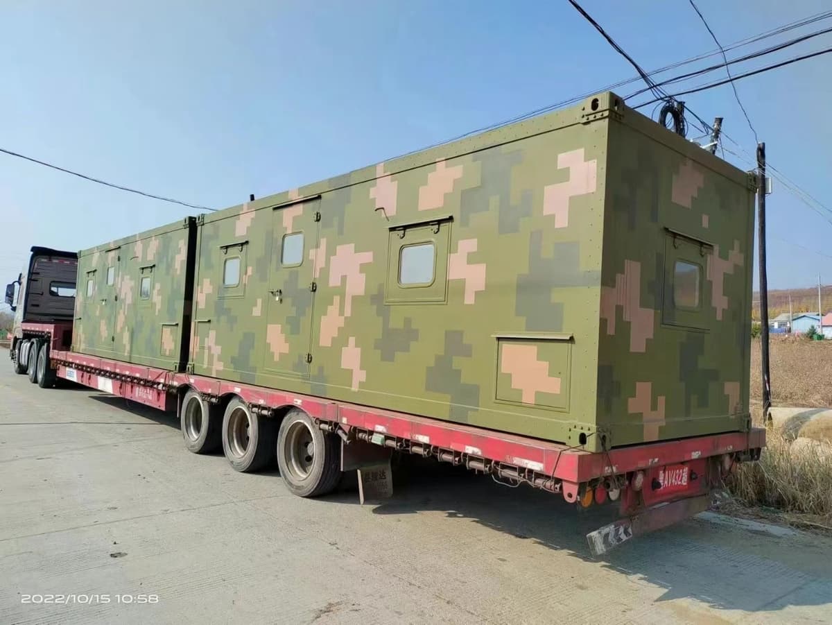 Special custom camouflage/Army green container houses for outdoor, military use 7