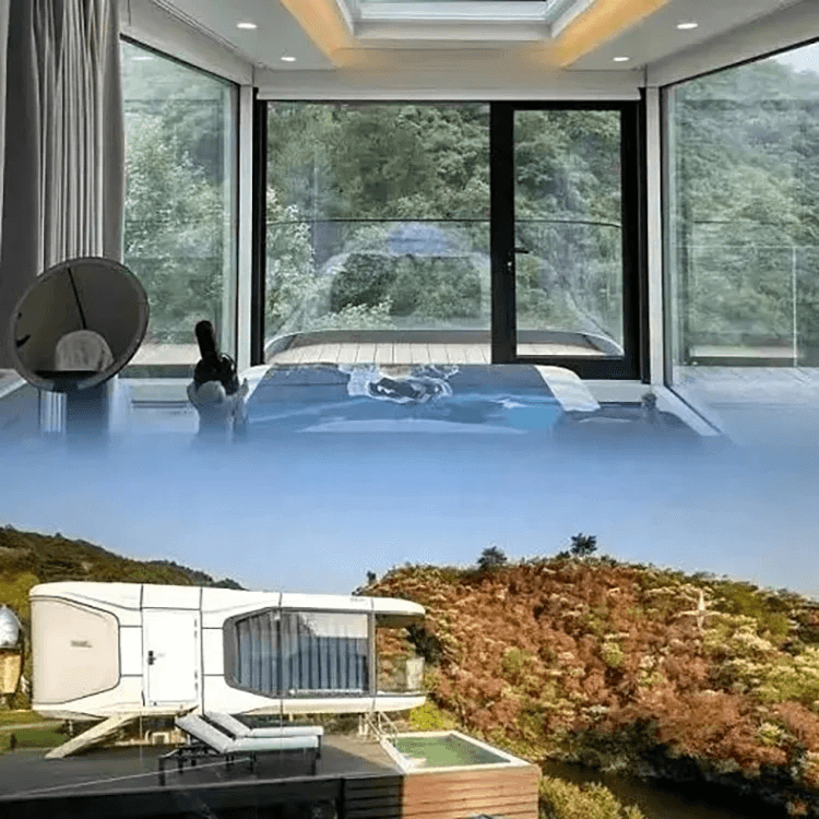 Spacious Mobile Hotel Capsule: One-Piece Aluminum Construction, Outdoor Prefab Cabin 3
