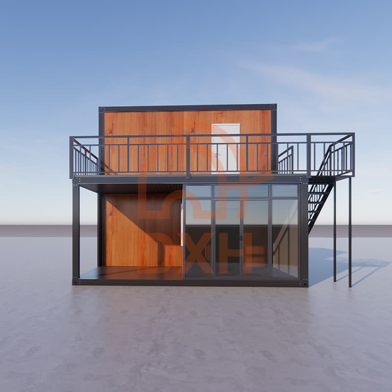 Classic wood grain design prefabricated container house 4