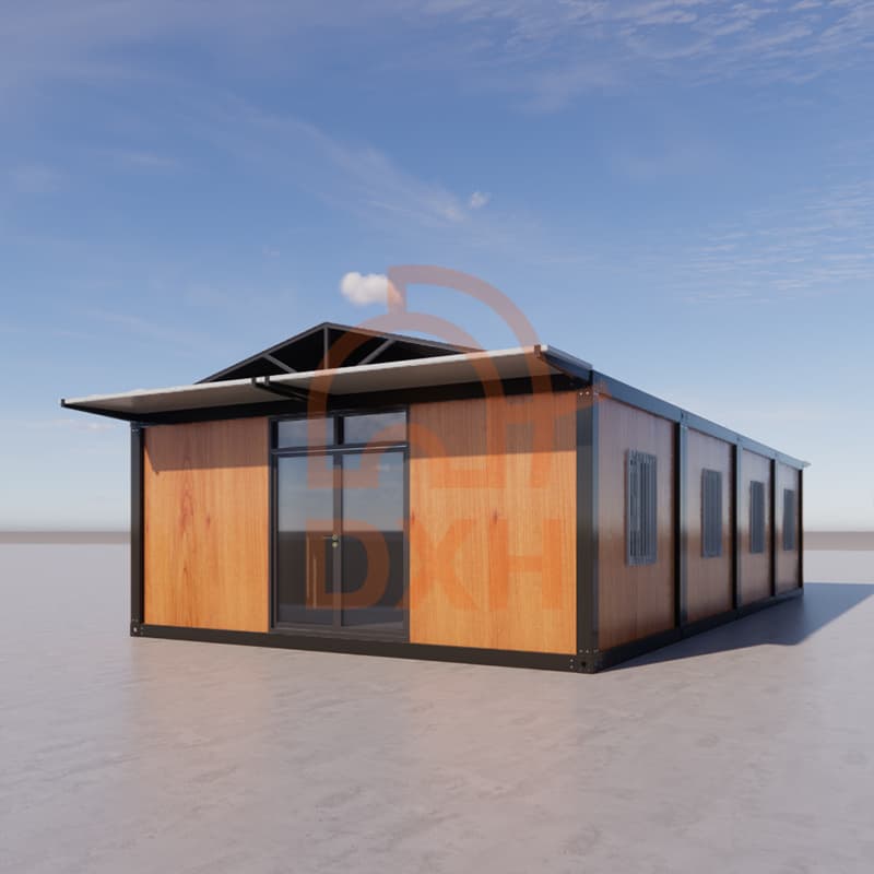 Classic wood grain design prefabricated container house 5