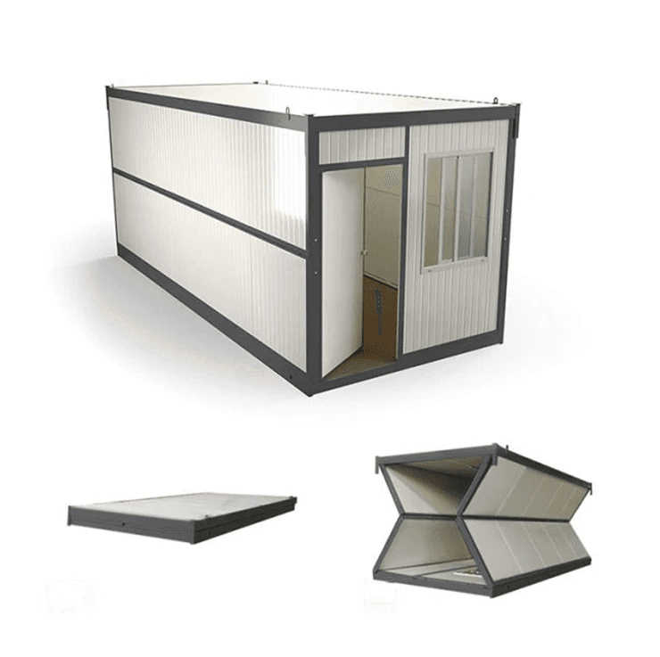 20ft Self Folding Mobile Portable Caravane Container Prefab House Two Rooms One Hall Fold Up Home Prefabricated With Trailer