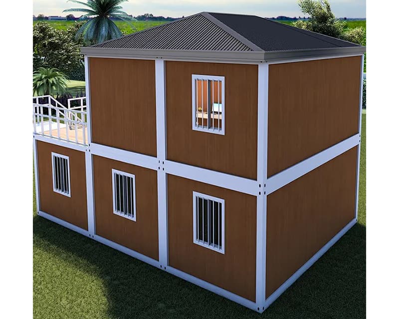 Wooden color residence prefab house 5