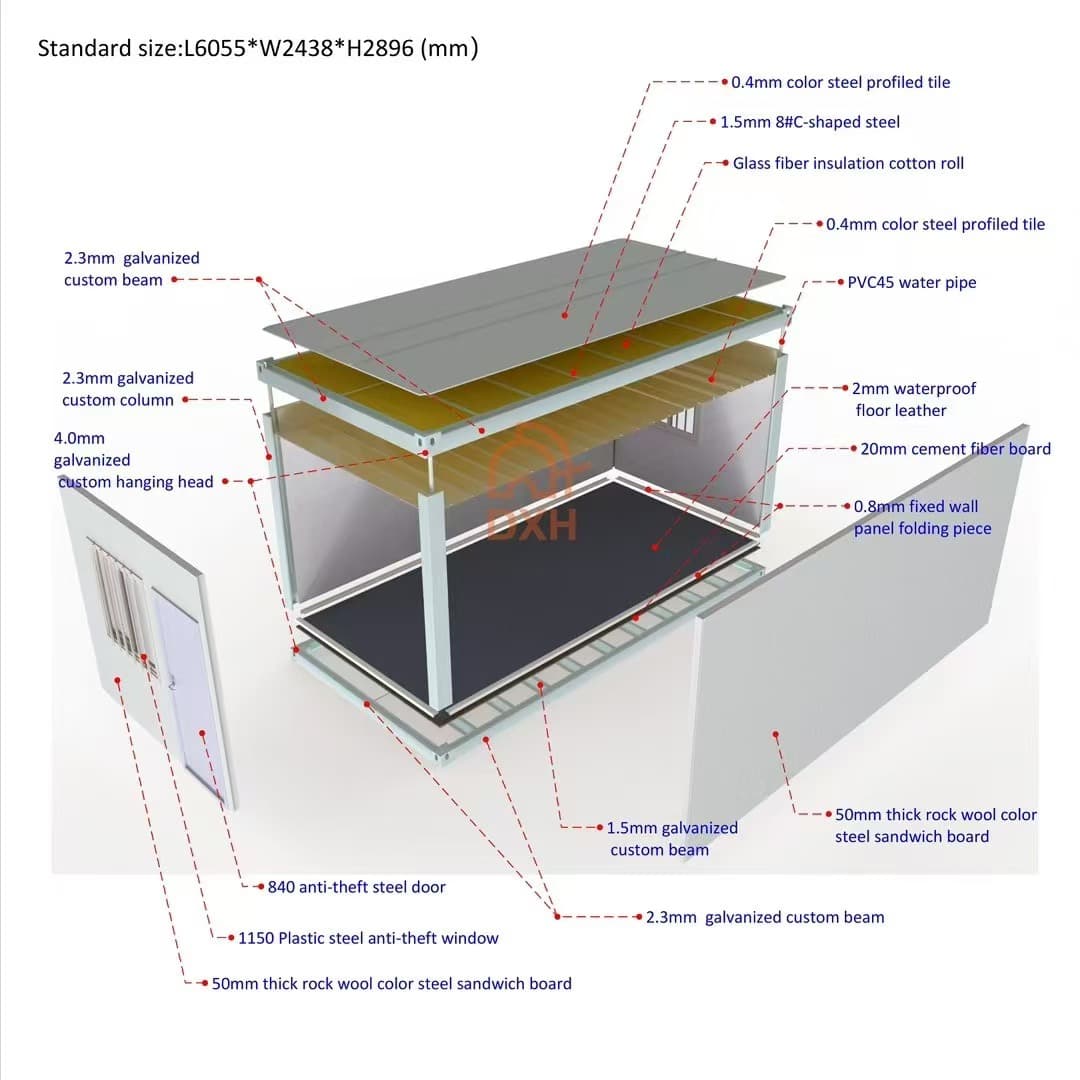 Flat Pack Container House Exploded View