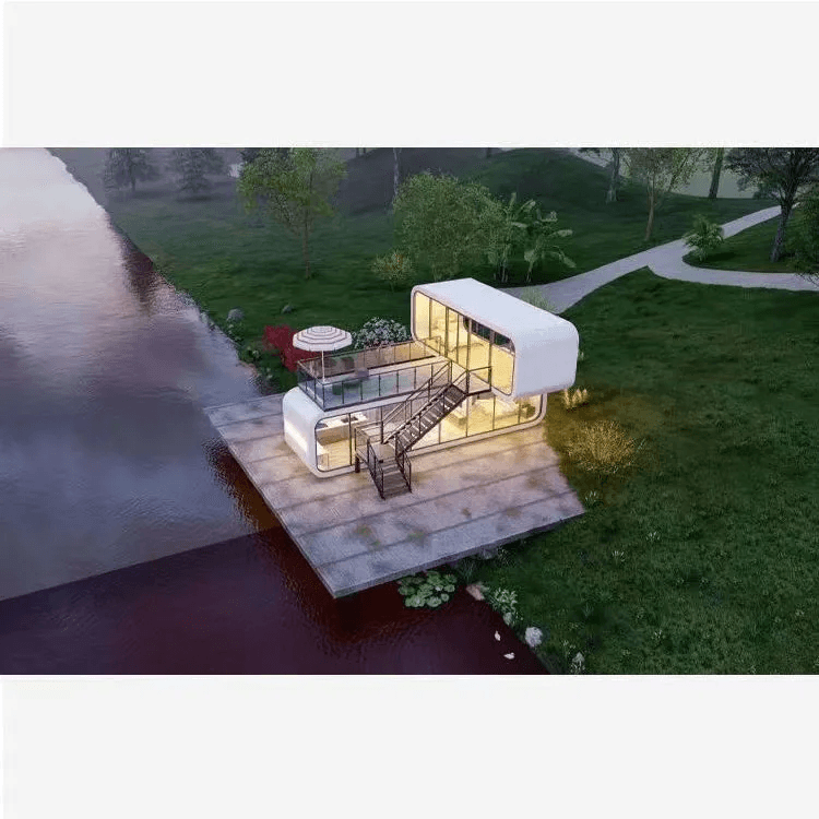 20FT/40FT Apple Cabin Modern Design Prefab Living Movable Luxury Fashion Garden Pod Modular Container Homes 4