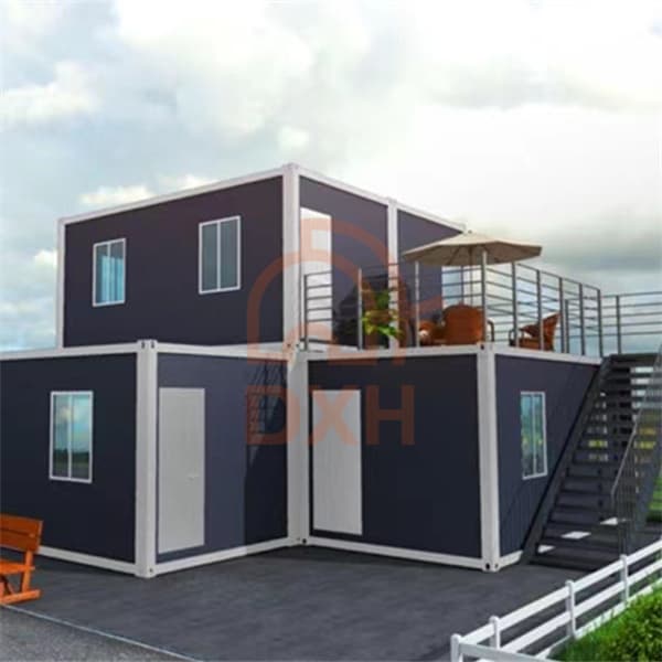 Modern Two-Storey Container House with Rooftop Terrace