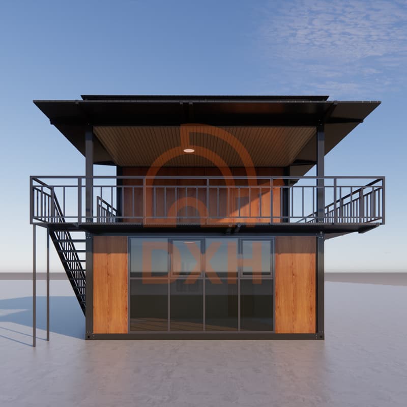 Classic wood grain design prefabricated container house 8
