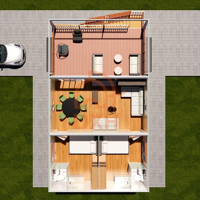Two-Story-Modular-Flat-Pack-Home-with-Garage-Second-Floor-Plan-Design