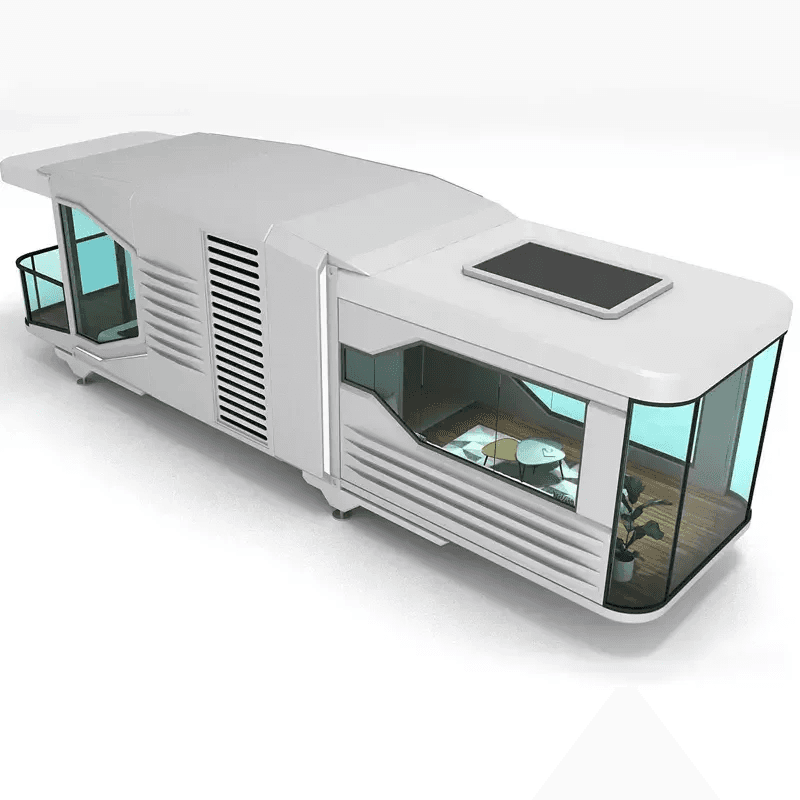 2023 Custom-made Modern Design Aluminum Alloy Capsule Tiny House For Living Prefab Houses Capsule Cabin Apple Cabin 3