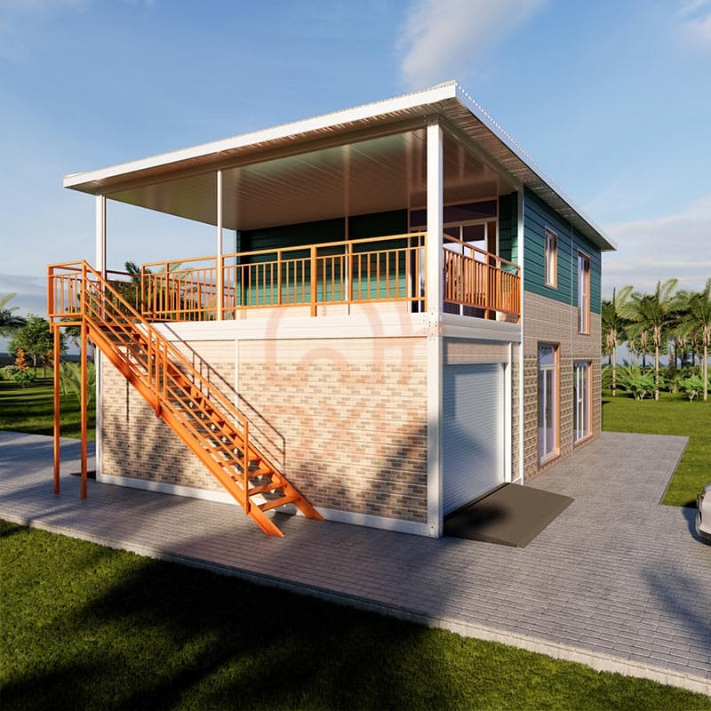 Two-Story-Modular-House-with-Garage-and-Staircase