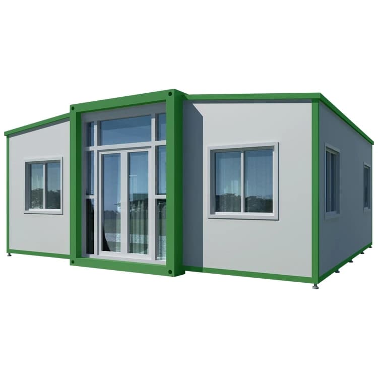 Suppliers Custom Foldable Container Prefab Houses 3 In 1 Double Wing Expandable Prefabricated Home With Two Bedrooms 1
