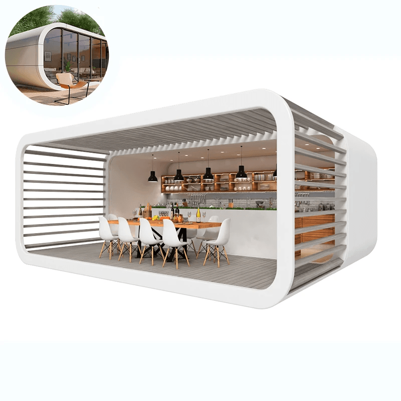 20ft 40ft Outdoor Modern Popular Prefab House Tiny House Mobile Working House Office Pod Apple Cabin1