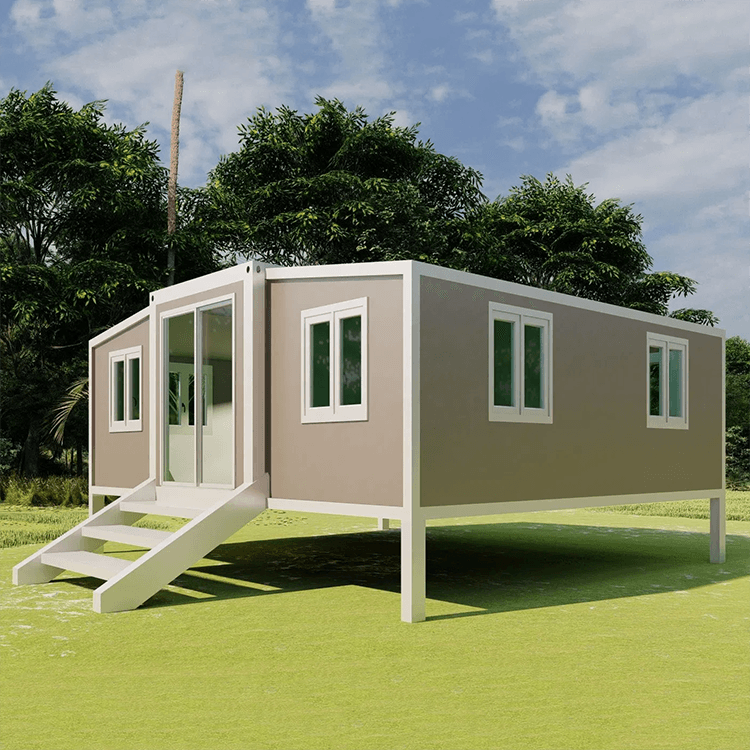 Wholesale Custom 20 40 Ft Luxury Large Prefab Container Houses 3 In 1 Folding Prefabricated Home Expandable Wall With Stairs 5