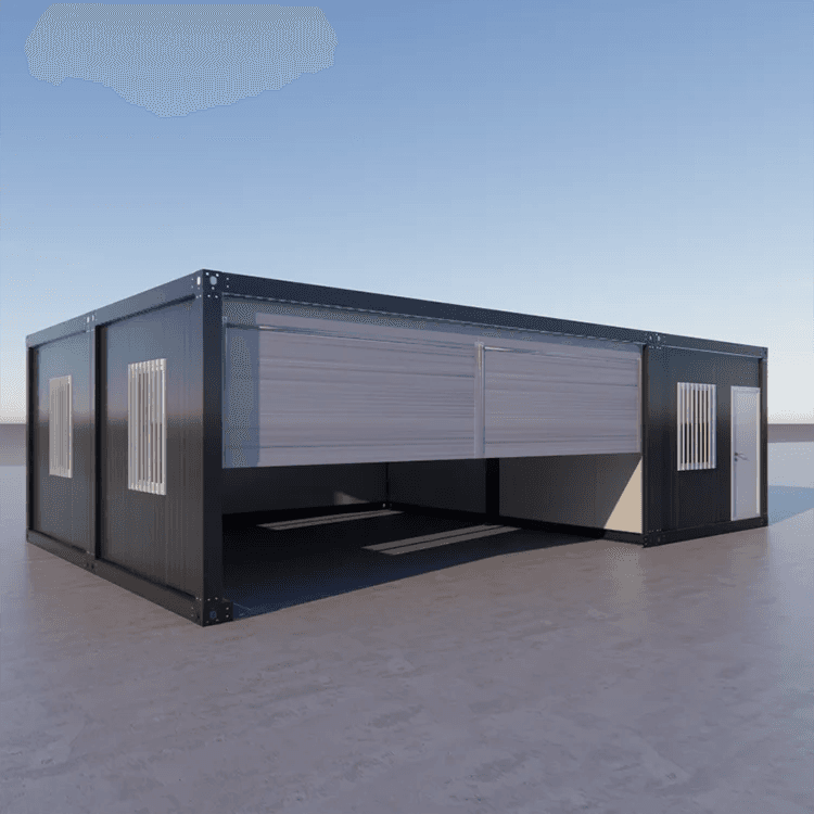 Movable Prefab Container Flat Pack House With Garage 4